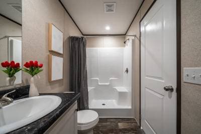 Ridge community bathroom home features