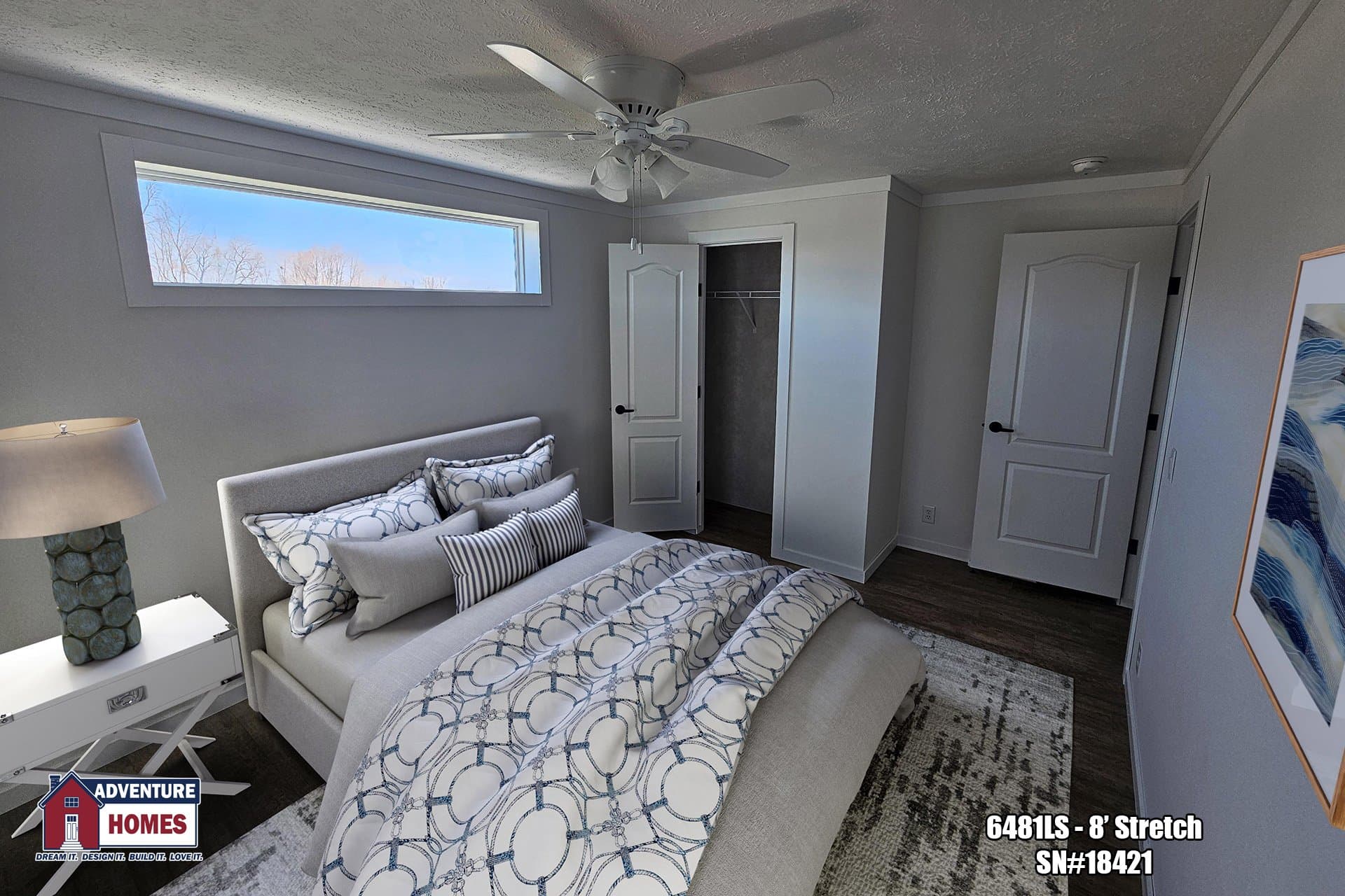 Lakeside cottage bedroom home features
