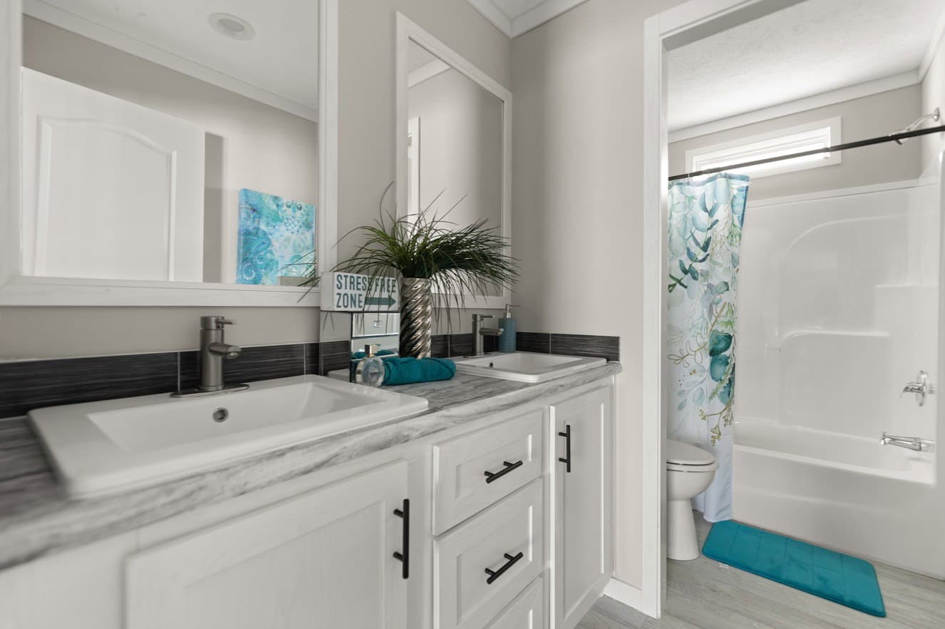 Beam bathroom home features